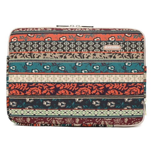 Kayond Canvas Water-Resistant 15.6 Inch Laptop Sleeve Case Liner Bag With Handle (KY-20) - Red Bohemia