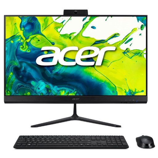 Acer Aspire C24 All-in-One Desktop PC | AMD Ryzen™ 7 5825U, 16GB DDR4 3200MHz RAM, 1TB M.2 PCIe SSD, 23.8" FHD (1920 x 1080) IPS, AMD Radeon™ Graphics, Wireless Keyboard & Mouse, HDMI x1, DP x1, DOS, Black