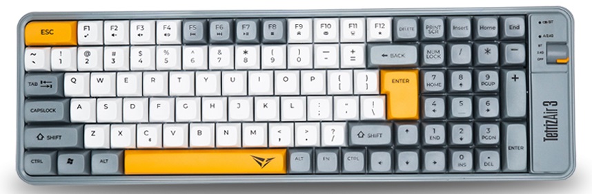 Alcatroz Tetriz Air 3 Bluetooth 5.3 Dual Mode 99 Key Wireless Keyboard - Summer White