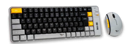 Alcatroz Tetriz Air 300C Bluetooth 5.3 Dual Mode 84 Key Wireless Keyboard and Mouse Combo - Autumn Black 