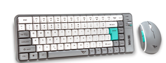 Alcatroz Tetriz Air 300C Bluetooth 5.3 Dual Mode 84 Key Wireless Keyboard and Mouse Combo - WInter White