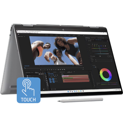 HP Envy x360 14-fa0141AU Laptop (D11SBPA) | AMD Ryzen™ 5 8640HS, 16GB onboard LPDDR5-6400 RAM, 512GB PCIe® NVMe M.2 SSD, 14" WUXGA (1920x1200), IPS, Touch, AMD Radeon™ Graphics, Office Home 2024 + M365 Basic, Windows 11 Home, Meteor Silver