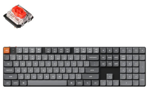 Keychron K5 Max QMK Wireless RGB Backlight (Hot-Swappable) Mechanical Keyboard - Red Switch - Black (K5M-H1)