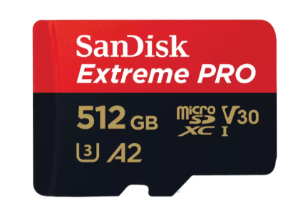 SanDisk Extreme PRO microSDXC UHS-1 Card 512GB with Adapter (SDSQXCD-512G-GN6MA)