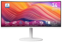 MSI Modern MD342CQPW 34'' Curved Gaming Monitor | UWQHD (3440 x 1440), VA, 1ms (MPRT) / 4ms (GtG), 21:9, 120Hz, 300nits, AMD FreeSync™ Premium, 1x DP, 2x HDMI, 1x Type-C, White