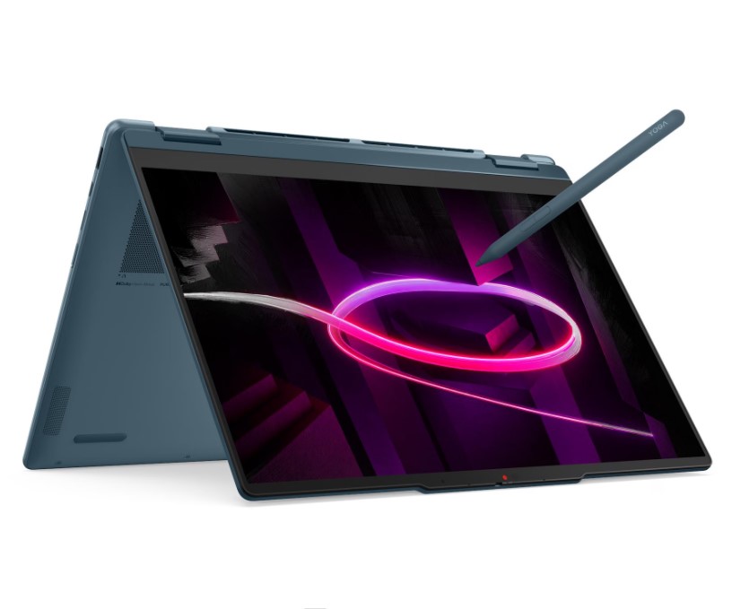 Lenovo Yoga 7 14AGP11 2-in-1 Copilot+ PC (83TD007JMJ) | AMD Ryzen™ AI 7 445, 16GB LPDDR5X-8000 RAM, 512GB 2242 PCIe SSD, 14" WUXGA (1920x1200) OLED, 60Hz, Touch Display, AMD Radeon™ 840M Graphics, M365 Basic + Office Home 2024, Windows 11 Home, Tidal Teal