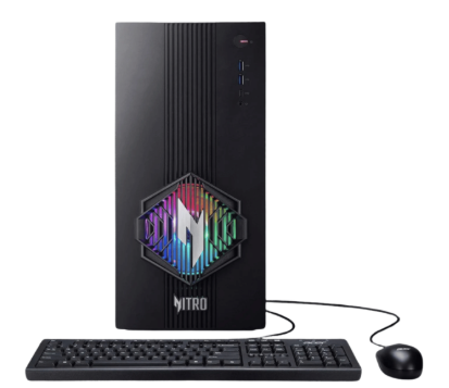 Acer Nitro N30-100-265W11S Gaming Desktop PC | Intel® Core™ Ultra 7 265F, 16GB DDR5 5600MT/s RAM, 512GB PCIe NVMe SSD, NVIDIA® GeForce RTX™ 5060 8GB GDDR7, WiFi 7, Bluetooth 5.4, Wired Keyboard & Mouse, HDMI x1, DP x1, Windows 11 Home