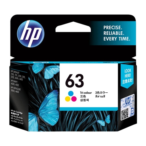 [CTG1580] HP 63 Tri-color Original Ink Cartridge