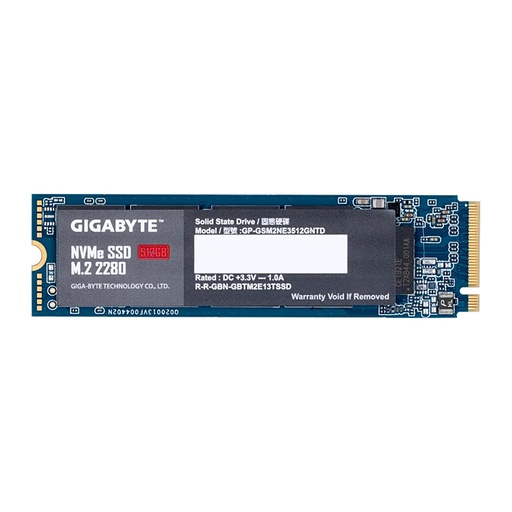 [HDD1104] GIGABYTE 512GB M.2 PCIE 3X4 NVMe SSD GP-GSM2NE3512GNTD