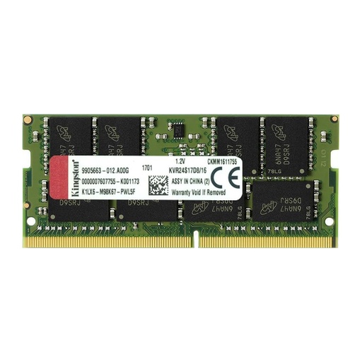 [RAM723] KINGSTON 16GB 2400MHZ DDR4 CL17 SODIMM 2RX8 RAM KVR24S17D8/16