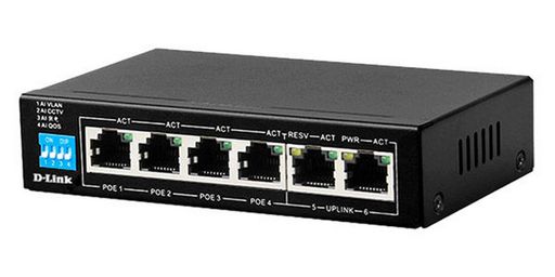 [SWI397] D-Link DGS-F1006P-E 6-Port Gigabit PoE Switch with 4 Long Reach PoE Ports and 2 Uplink Ports