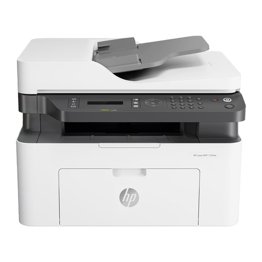 [PRT1074] HP Laser MFP 137FNW Printer (4ZB84A) - Print, Scan, Copy &amp; Fax; Print Speed: Up to 20 ppm; Print Resolution: Up to 1200 x 1200 dpi; Duplex Printing: Manual; Connectivity: Wireless, Ethernet, USB 2.0; Paper Handling: 150 sheet Paper Tray + 40 Sheet ADF; HP 106A