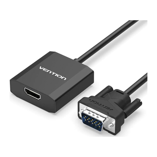 [CON259] Vention® VGA to HDMI Converter with Female Micro USB and Audio Port 0.15M Black (ACNBB)