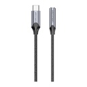 Vention® USB-C Male to 3.5MM Earphone Jack With DAC Adapter 0.1M Gray Aluminum (BGMHA)