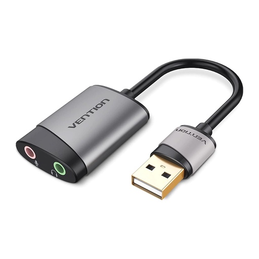 [SC134] Vention® USB External Sound Card 0.15M Gray Metal Type (CDKHB)