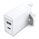 Vention® Two-Port USB(A+C) Wall Charger (18W/20W) UK-Plug White (FBBW0-UK)