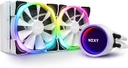 NZXT Kraken X53 RGB 240mm AIO RGB CPU Liquid Cooler | Rotating Infinity Mirror Design, Powered By CAM V4, RGB Connector, Aer RGB V2 120mm x2 Radiator Fans - White (RL-KRX53-RW)