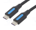 Vention USB 2.0 Type-C Male to Type-C Male 5A Cable 1.5M Black PVC Type (COTBG)