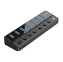 Vention® USB B 3.0 to USB 3.0 x7 Hub with Individual Power Switches and DC 5.5mm Power Adapter EU-Plug Black (CHXB0-EU)