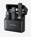 Vention® USB-C 2-Pack Wireless Lavalier Microphone with Charging Case Black (NCAB0)