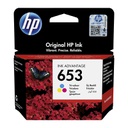 HP 653 Tri-color Original Ink Advantage Cartridge (3YM74AE)