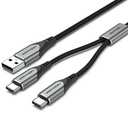 Vention USB 2.0 A Male to Dual USB-C Male Y-Splitter Cable 1M (CQOHF)