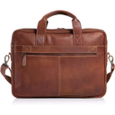 Retro Casual  Premium Unisex Leather Business Travel Office Laptop Bag (5063) - Yellow Brown